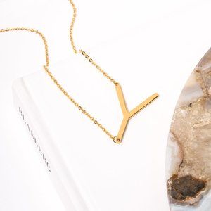 Letter Y Pendant necklace in Stainless Steel